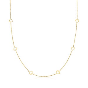 Ross-Simons Italian 10kt Yellow Gold Heart Station Necklace - 1 of 3