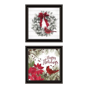 SEVOBAL Wall Art, Matching Botanical Duo with Wood Frames for Creating Harmonious Wall Arrangements in Living Spaces, Multicolor, 14"*1"*14" - 1 of 4