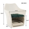 Angel Sar 2-in-1 Pet-Friendly Mid-Century Modern Accent Chair, White Upholstered Armchair with Removable Pet Nook, Soft Fabric Lounge Chair - 3 of 4