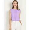 INSPIRE CHIC Women's Ruffled Curved Hem Business Office Vintage Sleeveless Blouse - 2 of 4