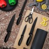 6-Piece Black Kitchen Knife Set, Stainless Steel Knives for Kitchen with Cylindrical Knife Block - 3 of 4
