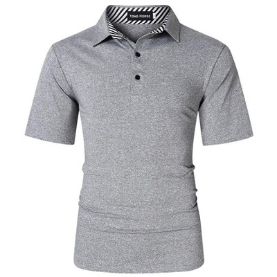Men's Quick Dry Short Sleeve Polo Shirt Button Golf Casual T-Shirt