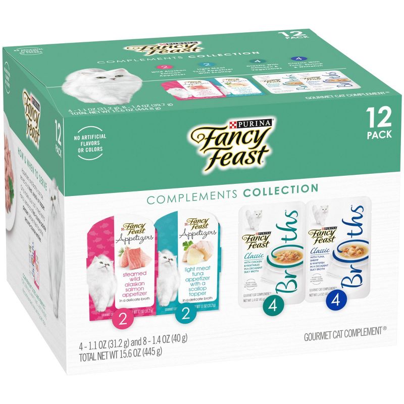 Purina Fancy Feast Lickable Appetizers and Broths Complements Collection with Fish, Seafood, Shrimp, Chicken, Tuna and Salmon Wet Cat Food - 12ct, 5 of 9
