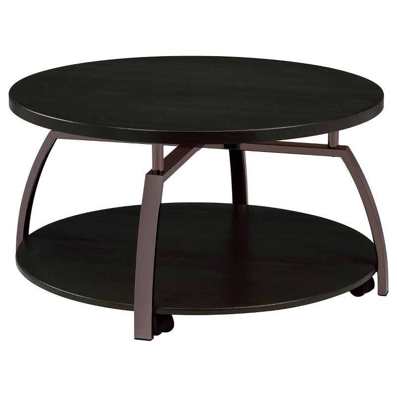 Dacre Round Coffee Table Charcoal/Black Nickel - Coaster, 1 of 6
