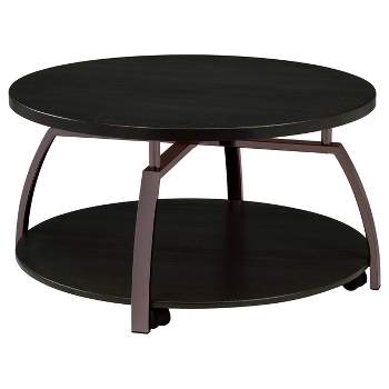 Dacre Round Coffee Table Charcoal/Black Nickel - Coaster