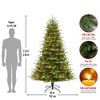 YARDSIGHT 7.5 ft. Pre-Lit Artificial Christmas Tree with 500 LED Lights, 10 Lighting Modes, 3398 Branch Tips, and Durable Metal Stand - 3 of 4
