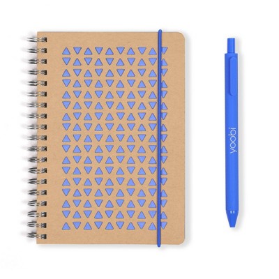 Yoobi Evolve Journal 4.5"x6.5" Spiral With Pen Cobalt Blue Kraft : Target