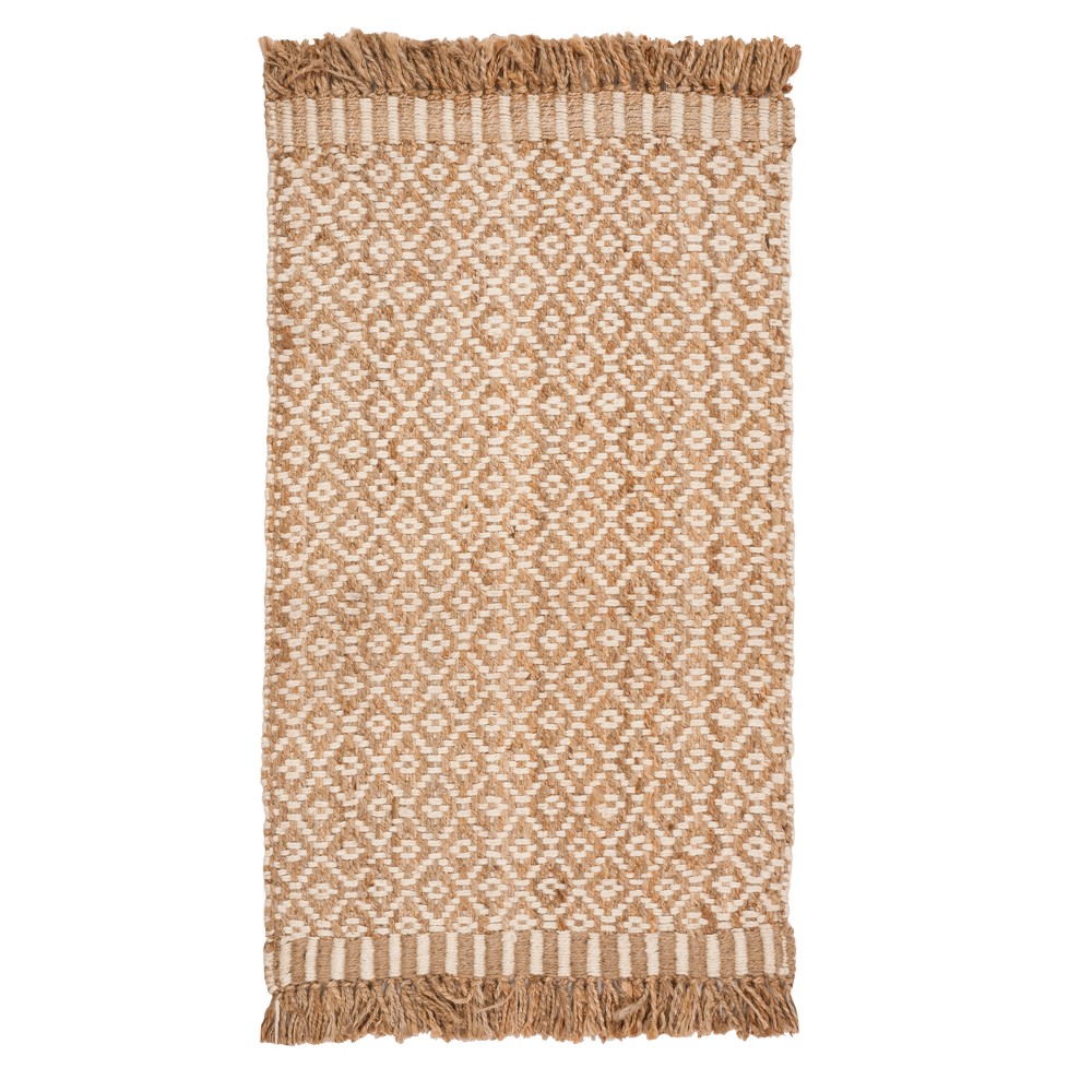 Natural/Ivory Geometric Woven Accent Rug 4'x6' - Safavieh