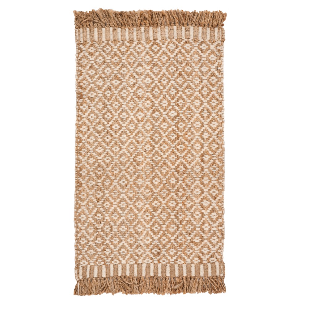 Natural/Ivory Geometric Woven Accent Rug 3'x5' - Safavieh