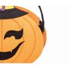 Gallerie II Smiling Pumpkin Jack O' Lantern w/ Witch Hat Felt Halloween Treat-Or-Trick Costume Candy Basket Tote Bucket - 3 of 3