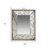 HomeRoots 12" Silver Metal Framed Antiqued Glass Accent Mirror - 3 of 4