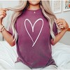 Simply Sage Market Women's Hand Drawn Heart Short Sleeve Garment Dyed Tee - 2 of 2