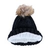 CTM Women's Metallic Shimmer Winter Knit Lined Beanie with Pom - image 2 of 2