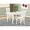 HomeStock 3-Pc Linen White Finish Rectangular Solid Wood Top with Butterfly Leaf Dining Table Set - 2 of 4