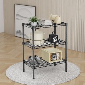 INFURNIC Utility Storage Shelves Standing 3 Tier Adjustable Metal Wire Racks, Storage Shelf Unit, Heavy Duty Shelf Organizer, Black, 13.8"*23.6"*30" - 1 of 4