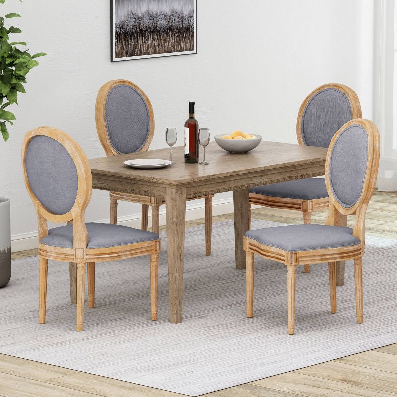 Set of 4 Phinnaeus French Country Fabric Dining Chairs - Christopher Knight Home, 2 of 8