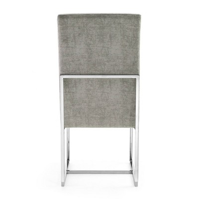 Element High-Back Steel Velvet Upholstered Dining Chair