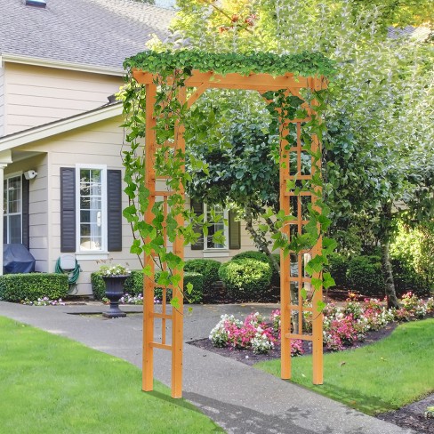 Steel Pergola Archway Outdoor Garden Trellis Metal Wedding Arch Plant Arbor US 