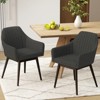 Tangkula Set of 4 Dining Chairs Upholstered Kitchen Table Chairs w/ Solid Wood Legs - 2 of 4