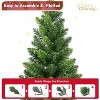 2 Pieces 2 FT Tabletop Artificial PVC Christmas Trees with 68 Tips Each, Burlap-Wrapped Cement Base, Mini Holiday Decorations - 4 of 4