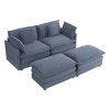 NicBex Couches for Living Room 75.6" Modular Sectional Sofa Modern L-Shape Corduroy Upholstered Sofa Couch with Side Storage Pockets, Blue - 2 of 4