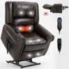 CLIHOME Power Lift Recliner Chair Heat Massage Dual Motor Infinite Position, Genuine Leather, Heavy Duty Motion Mechanism with USB Ports - 2 of 4