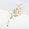Unique Bargains Exquisite Flower Rhinestone Pendant Spring Clip Hair Clips Gold Tone Pink 1 Pc - 3 of 4