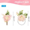 Unique Bargains Fabric Artificial Wedding Rose Flowers Wrist Corsage and Boutonnieres 2 Pcs - 2 of 4