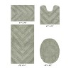 Hugo 4-Piece Bath Rug Set 100% Premium Cotton Tufted Chevron Pattern Bathmats for Bathroom, Super Soft Absorbent Machine Washable - 2 of 4