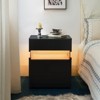 KTMBDW Nightstands with Acrylic Board LED Light Night Stand, Modern Bedside Table with 3 Drawers & Open Compartment - 2 of 4