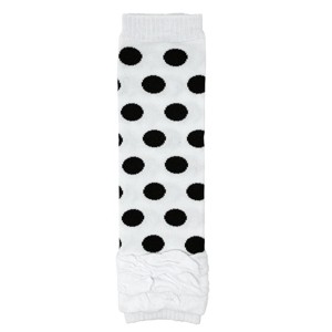 Wrapables Ruched and Dots Baby & Toddler Leg Warmers, White Ruched and Dots - 1 of 3
