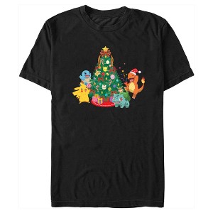 Men's Pokemon Christmas Tree Characters T-Shirt - 1 of 4