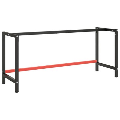 vidaXL Work Bench Frame Matte black and matte red Powder-coated metal