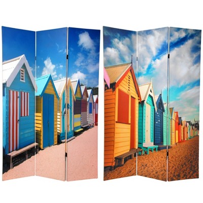 6" Double Sided Beach Cabana Room Divider - Oriental Furniture