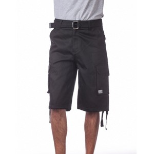 Pro Club Men's Cotton Classic Straight Leg Twill Cargo Shorts with Belt - 1 of 4