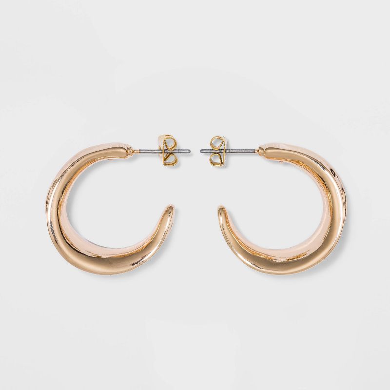 Chunky Hammered Hoop Earrings - A New Day&#8482; Gold, 1 of 9