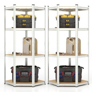 Tangkula 2PCS 4-Tier Adjustable Garage Storage Utility Rack Corner Shelving Unit for Warehouse - 1 of 4