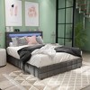 FUFU&GAGA Queen size bed Sponge Upholstered Headboard USB Ports Drawers - 4 of 4