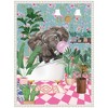 Kate & Laurel All Things Decor 18"x24" Sylvie Bathroom Elephant Bubblegum Framed Canvas by Honey Island Studio Beaded White - 2 of 4
