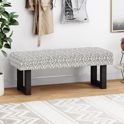 DOMETOUR Ashford Boho Fabric Bench Great Deal Furniture Boho Fabric Bench, Black Print