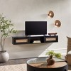 Modern Rattan-Door Floating TV Stand for TVs up to 65 inches - 2 of 4