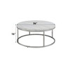 Zaidee Mable Top & Nickel Finish Coffee Table - 3 of 4