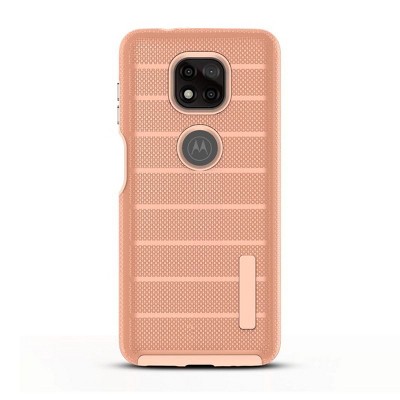 MyBat Fusion Protector Case Compatible With Motorola Moto G Power (2021) - Rose Gold Dots Textured / Rose Gold