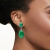 Ross-Simons Pear-Shaped Green Jade Drop Earrings in Sterling Silver - 2 of 3