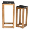 Cheung's Virael Set of 2 Black Marble Topped Wood Tables - 4 of 4
