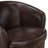 Top Grain Leather Upholstery Solid Wood Swivel Barrel-Back Accent Chair with High-Density Foam Seat, Attached Cushions and 360-Degree Swivel - 4 of 4