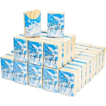 Sparkle and Bash 60 Pack Funeral Facial Tissues for Guests, Pocket Size Memorial Service Favors, In Loving Memory