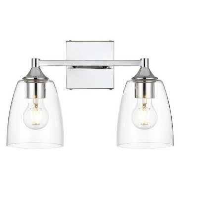 Elegant Lighting Gianni 2 light Chrome and Clear Bath Sconce