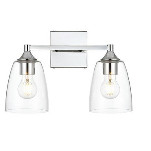 Elegant Lighting Gianni 2 light Chrome and Clear Bath Sconce - 1 of 4
