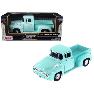 1955 Ford F-100 Pickup Truck Light Green 1/24 Diecast Model Car by Motormax